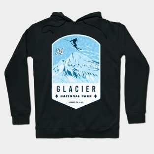 Ski Glacier National Park Montana Hoodie